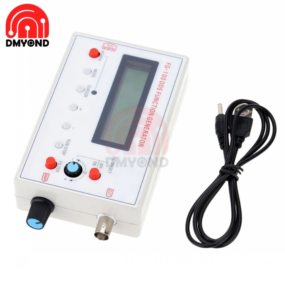 1HZ-500KHZ FG-100 DDS Functional Signal Generator Signal Source Module Frequency Counter Sine/Square/Triangle Sawtooth Waveform