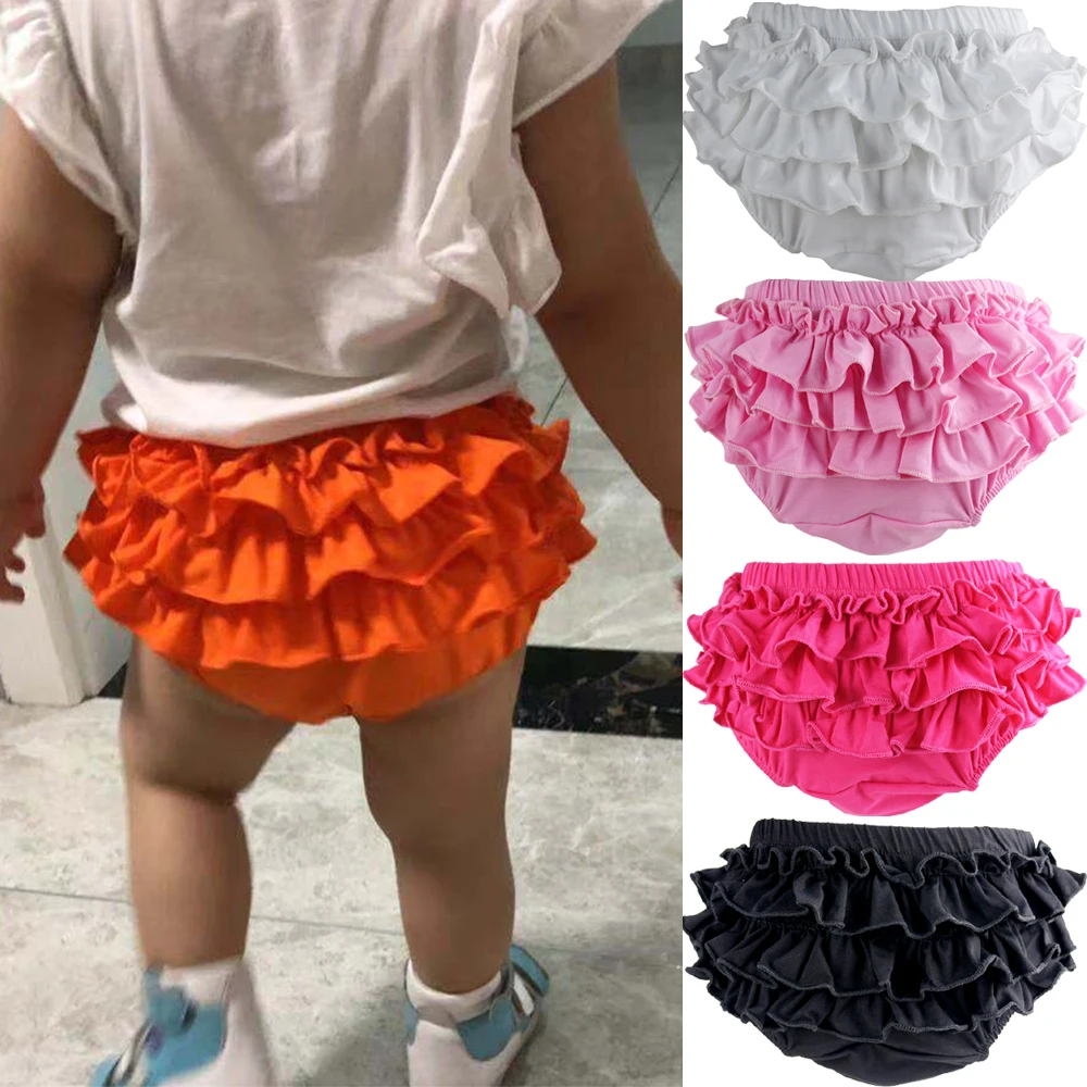 Baby Cotton Ruffle Bloomers shorts Cute Baby Diaper Cover Newborn Candy