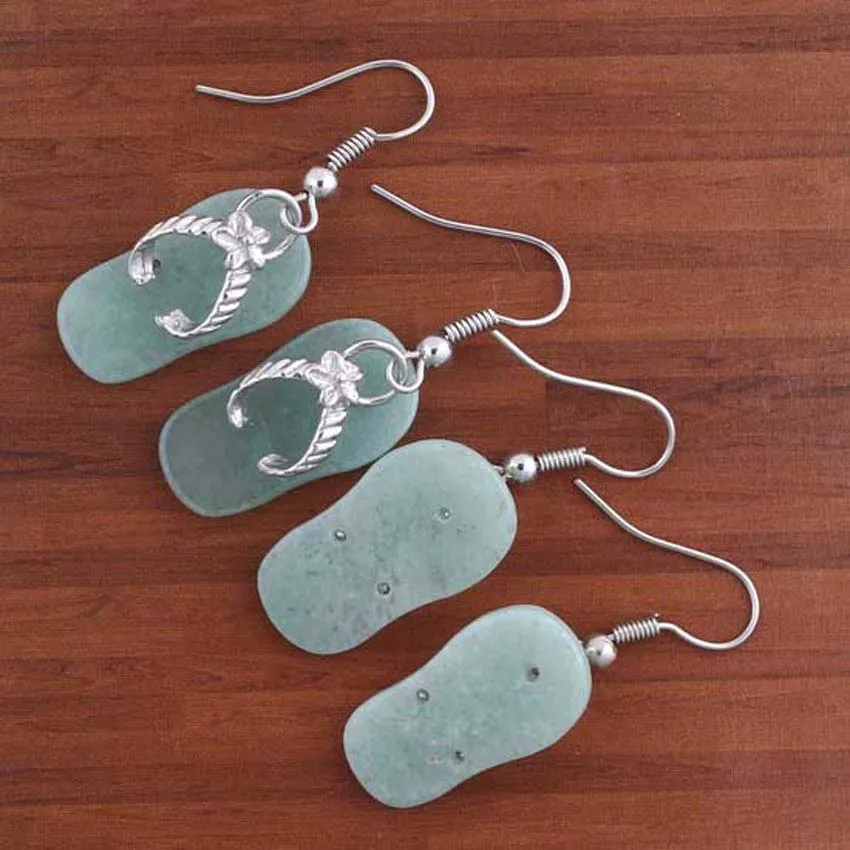 KFT Silver Plated Natural Stone Slipper Abalone Shell Dangel Hook Earring Women Fashion Jewelry - Image 6