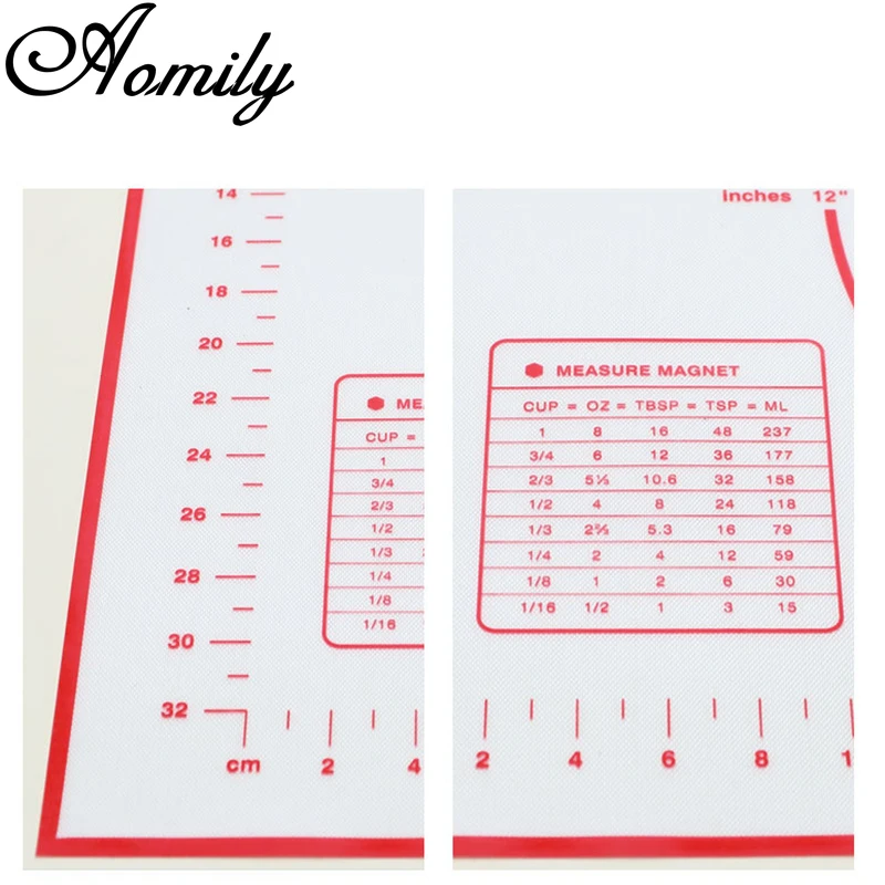 Amoliy 60x60cm Thickened Non-Stick Silicone Baking Mat Kneading Pad Rolling Dough Pad Kitchen Pastry Bakeware Line Bakery Tools