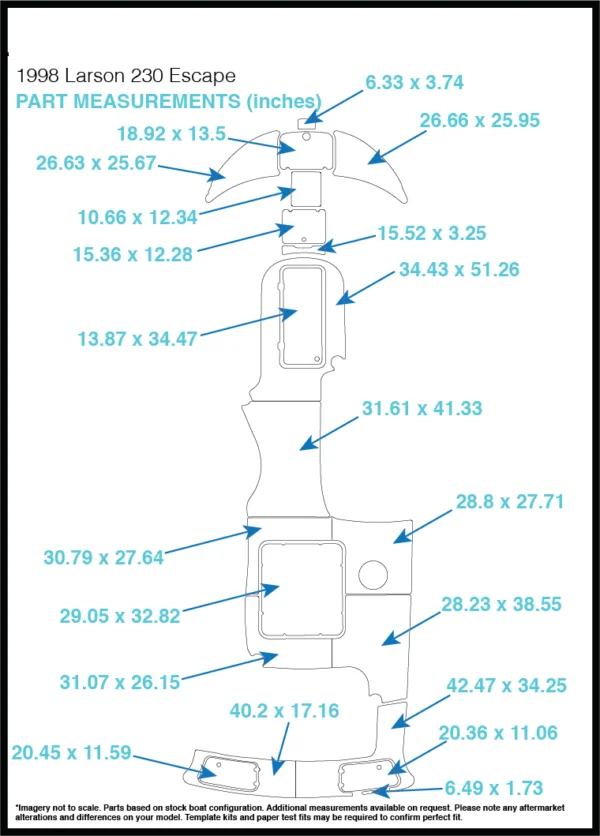 1998 Larson 230 Escape Cockpit Pad лодка EVA Тиковый настил 1/" 6 мм