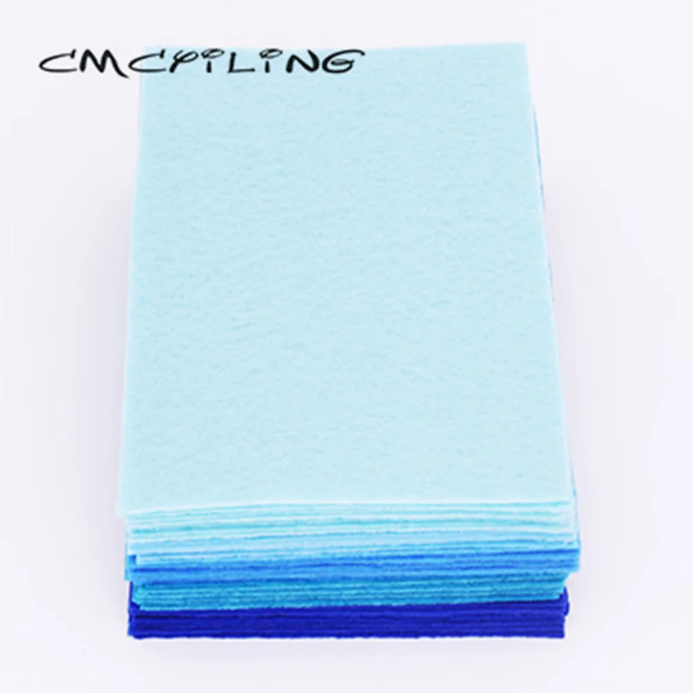 Blue Felt Fabric For DIY Sewing Crafts Scrapbook,1 MM Thickness Hard Non-Woven Sheets, Polyester Cloth 40 Pcs/Lot 10*15cm