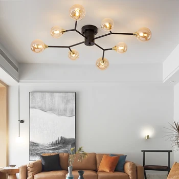 

Modern Glass Ball Ceiling Chandelier Nordic Branch Ceiling Light Fixture Indoor Bedroom/Kitchen Ceiling Lamp/ Ceiling Lights