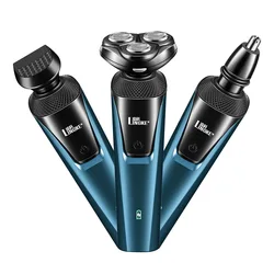 USB Rechargeable 3 Heads Electrical Razor 3 IN 1 Razor Trimmer Hair Shaving Kit Man Electric Hair Shaver Waterproof USB Plug