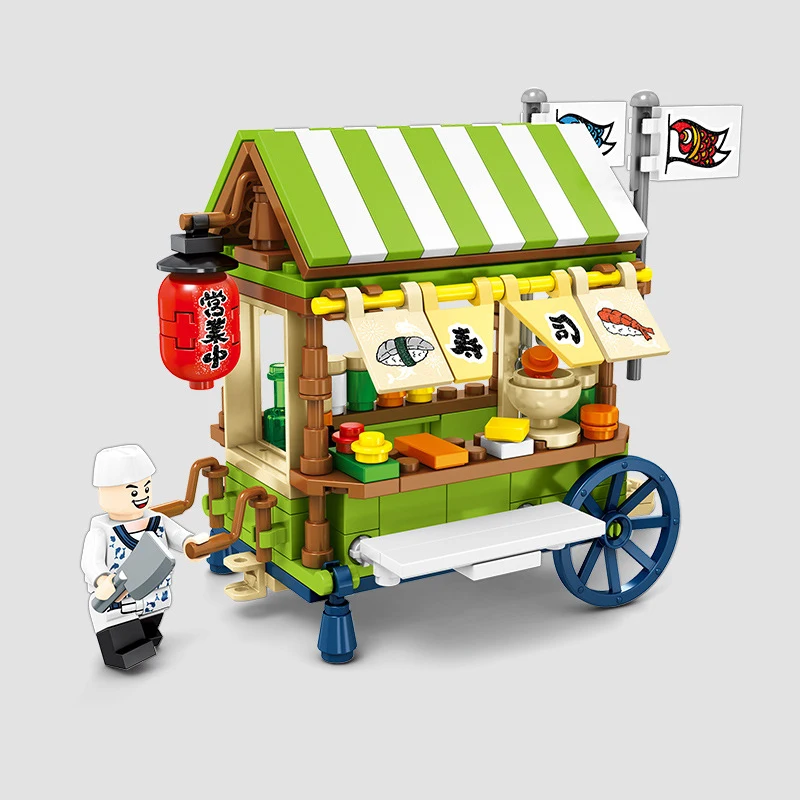 City Street View Compatible Friends Creator Ice Cream Truck Food Store Buildings Blocks Educational Toys For Children