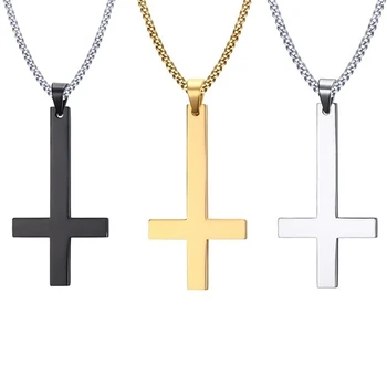 

Upside Down Cross Inverted Cross Of St Peter Pendant Necklace Lucifer Satan Satanism Gothic Jewelry