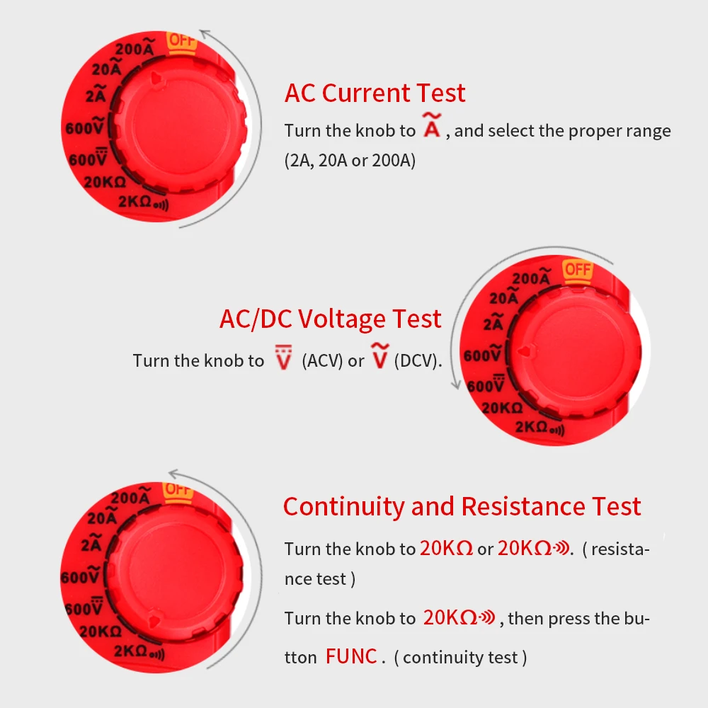 HABOTEST HT200A Мини AC цифровой клещи True RMS Автоматический диапазон цифровой мультиметр AC/DC сопротивление напряжения непрерывность тесты