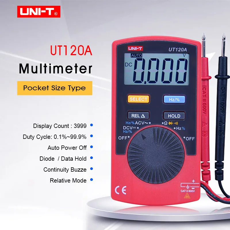 

Handheld Digital Multimeters UNI-T UT120A Mini multimeter AC/DC frequency multimeter Ammeter Multitester