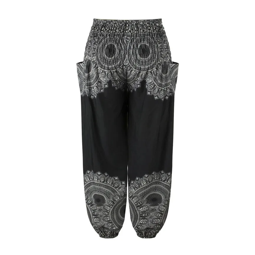 Мужские повседневные свободные хиппи Йога широкие брюки Boho повседневные штаны Бесшовные Леггинсы Спортивная одежда Капри тренажерный зал
