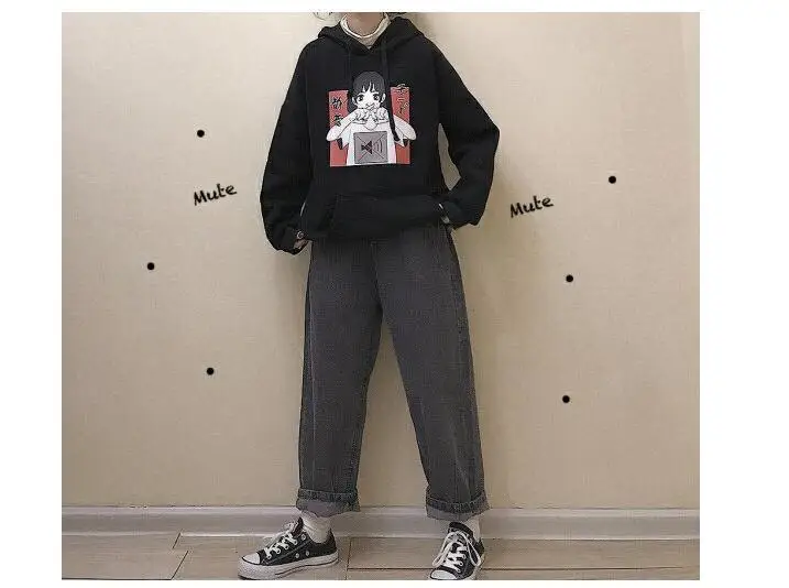 Fashion Sweatshirt Hoodie For Women Clothing Korean Harajuku Streetwear Long Sleeve Hooded Sweatshirts Female Top