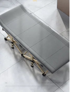 

Reinforced plastic folding bed single storage hook and loop design home lunch break nap chair single precision lathe routing sim