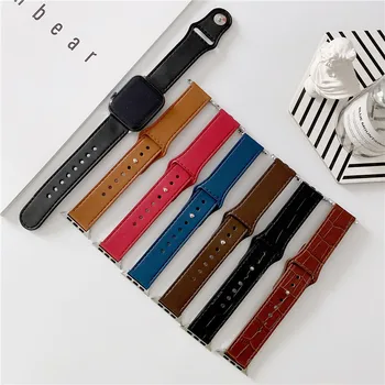 

Luxury Leather Band Loop Strap For Apple Watch 4 3 2 1 38mm 40mm , Crocodile Texture Leather Watch Band for iwatch 5 44mm 42mm