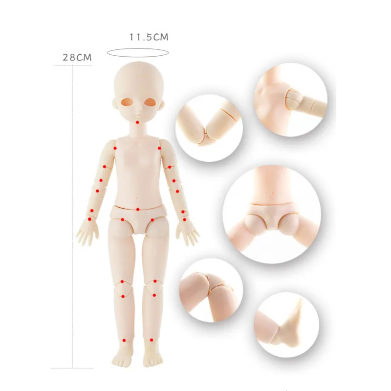 28 см BJD кукла 21 шарнирная кукла DIY обнаженное тело вьющиеся прямые волосы подарок для девочки с 3D глазами голова куклы игрушки для детей