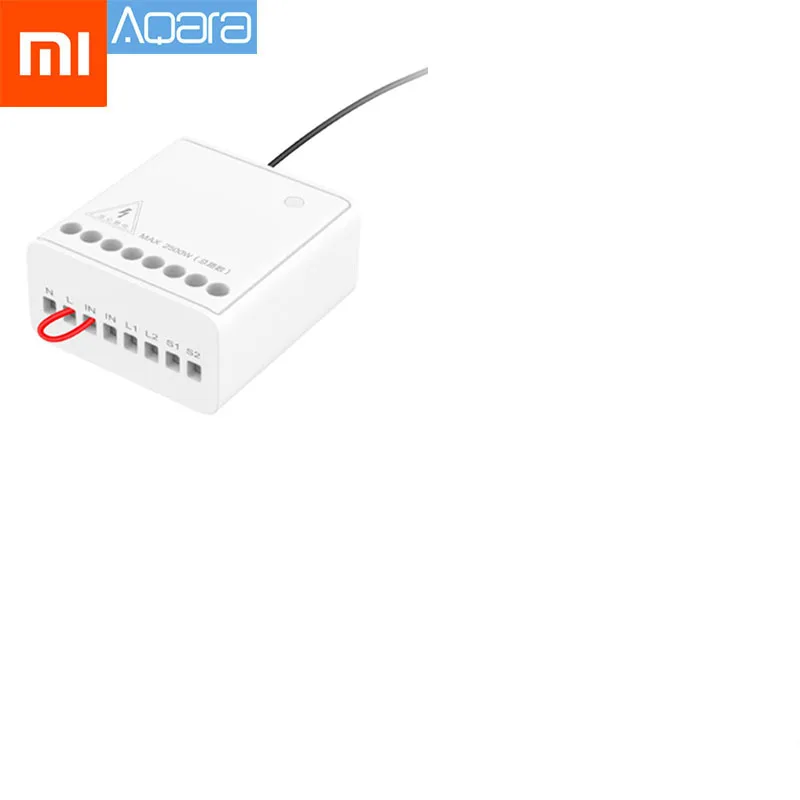 1Pcs Двухполосный модуль управления Xiaomi Mijia Aqara, беспроводной релейный контроллер, 2 канала, работает для приложения Mijia и домашнего комплекта - Цвет: 1Pcs