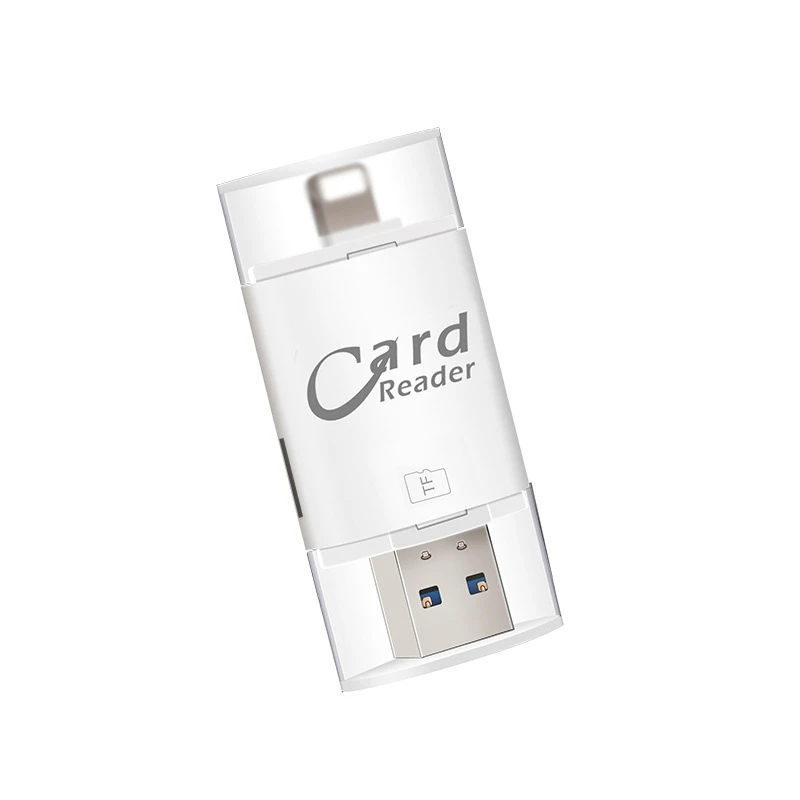 3 в 1 8 pin/Micro-USB/Usb 2,0 считыватель карт памяти Sd Otg Micro-Sd/Sdxc/Sdhc Tf для iOS iPhone Android (Micro-USB + 8Pin + Sd)