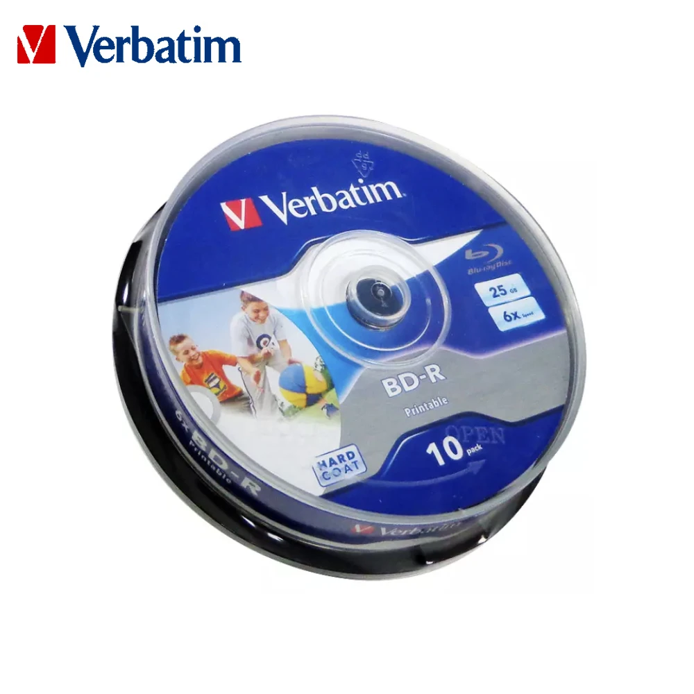 Оригинальный дисковый диск Verbatim 6X blu-Ray с объемом памяти 25 Гб без печати