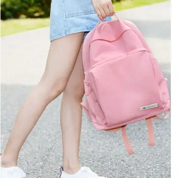 

Pink Backpack for Girls Teenage School Bags Nylon Waterproof Back Pack Women Simple Fresh Backbag Lightweight Bagpack Teen New