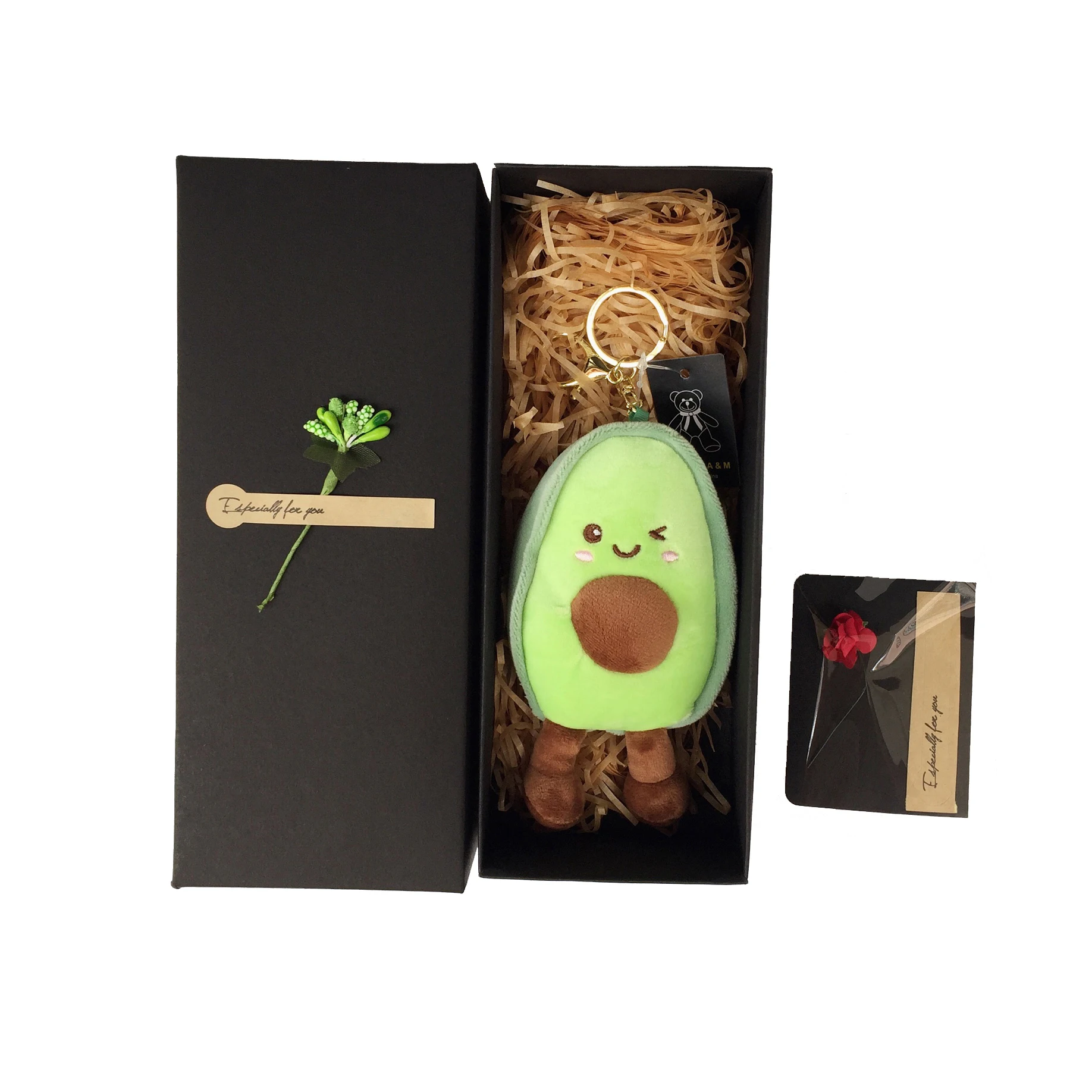 Avocado keychain pendant female Korean cute fruit plush doll with ins creative bag hanging gift box