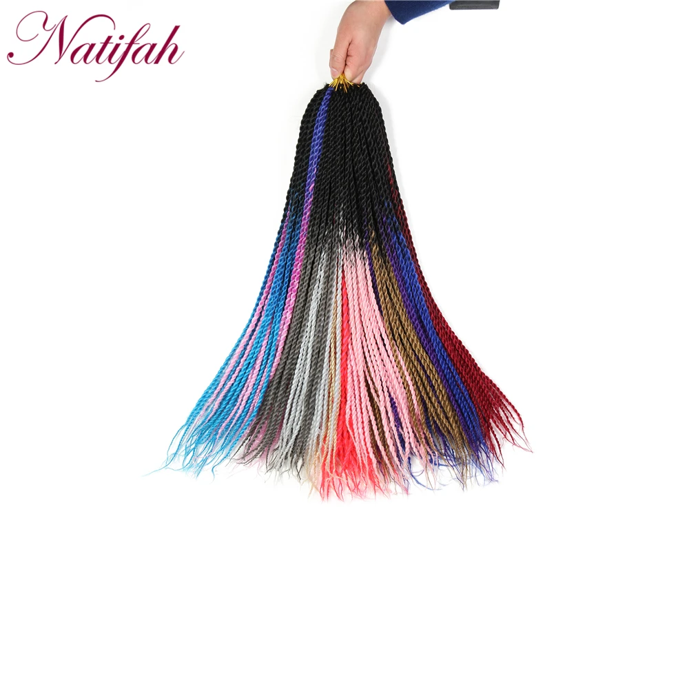 Natifah Омбре плетение волос 24 дюйма 20 корней/упаковка Сенегальские крученые волосы крючком косички синтетические плетеные волосы для женщин
