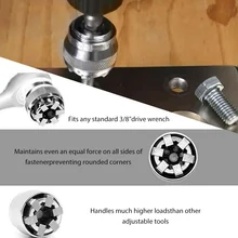 Douille de clé à cliquet universelle, douille de clé à douille, couple en acier inoxydable, écrous de voiture à haute charge, bricolage fabrication réparation