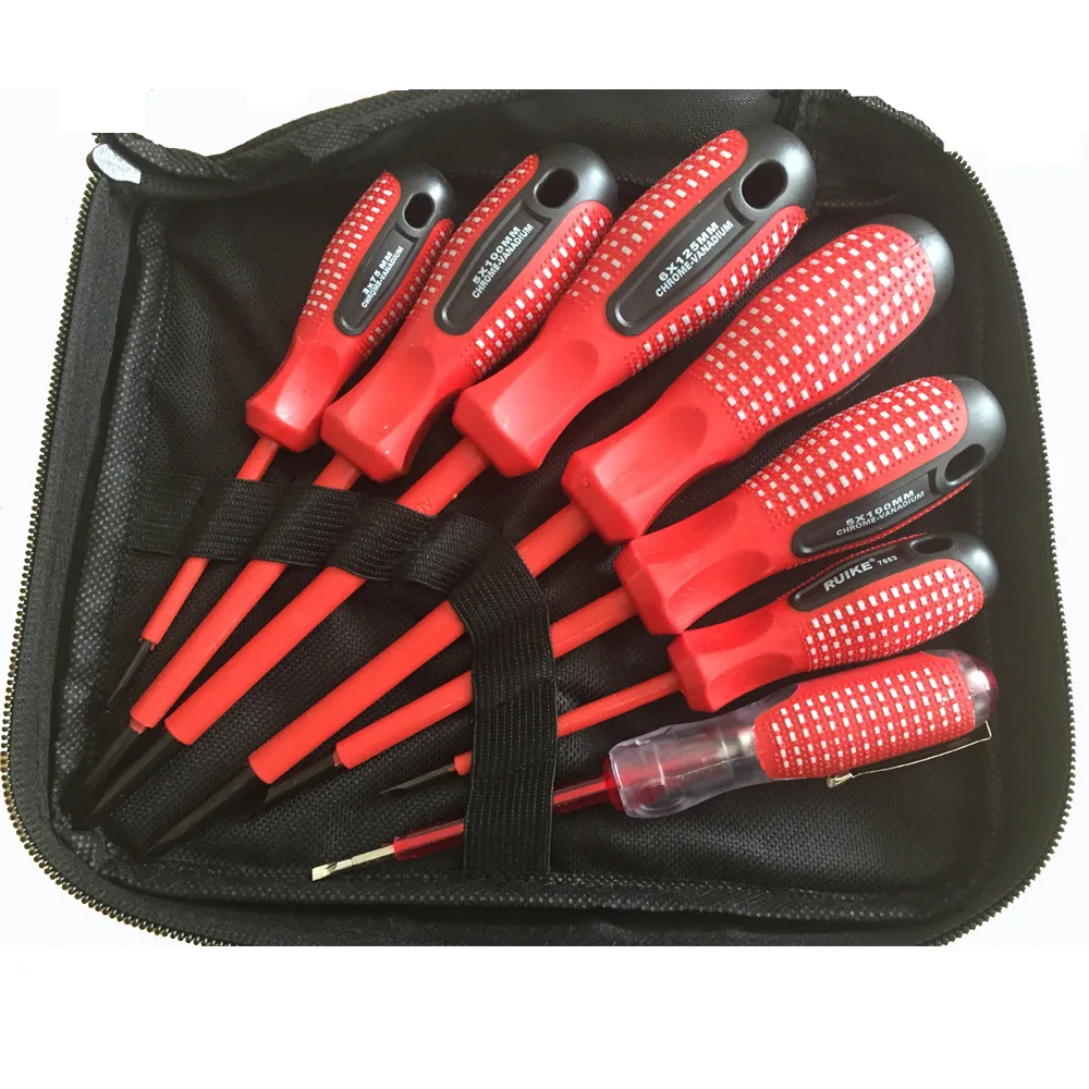 Big 7pcs 1000V Onnfang 13 шт. отвертка VDE изолированное Высокое напряжение 1000 В прочная специальная безопасность Insulated инструмент изолированный 7 отвертка для ПК опционально - Цвет: Big 7pcs 1000V