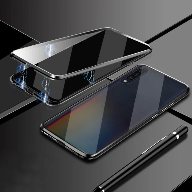 Magnetic Metal Double Glass Case For Huawei P30 Lite Cases Huawei P40 Pro P20 Mate 20 30 Nova 5T 3i 7 SE Y9 Prime 2019 Covers Black1