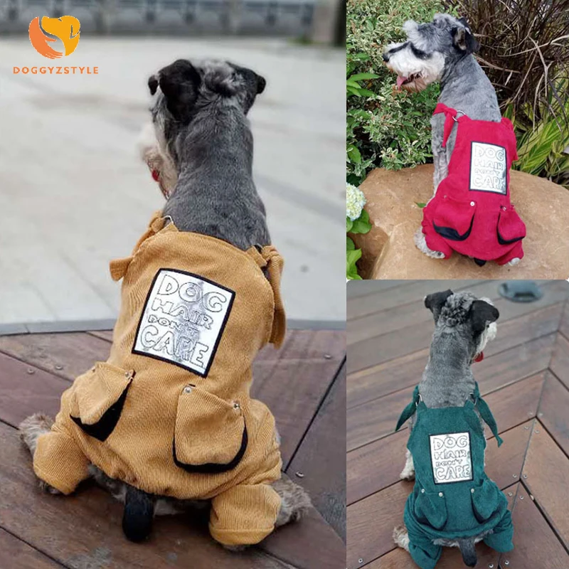 Осенний комбинезон для собак одежда домашних животных с карманами чихуахуа