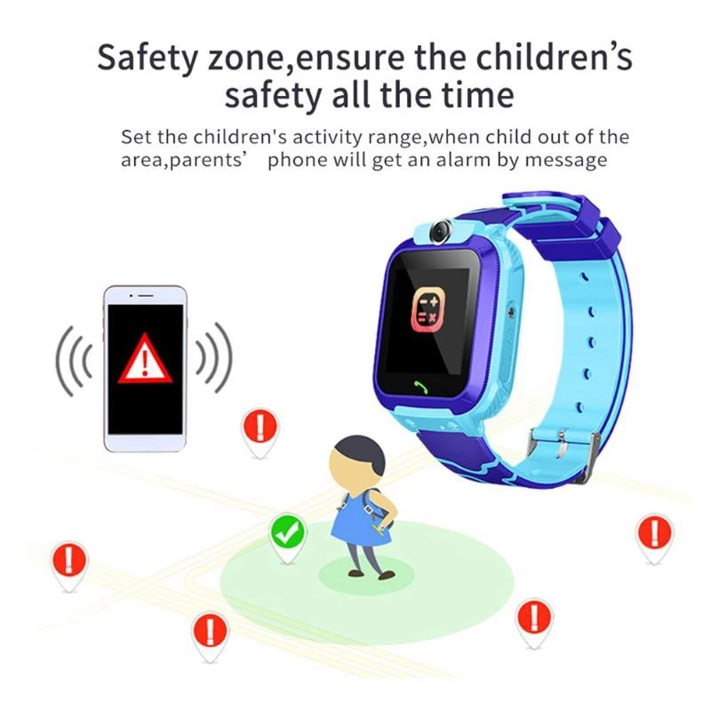 Smart Phone Watch for Children Student Smartwatches Waterproof WIFI+GPS Positioning with SIM Card SOS Call Sports Q12