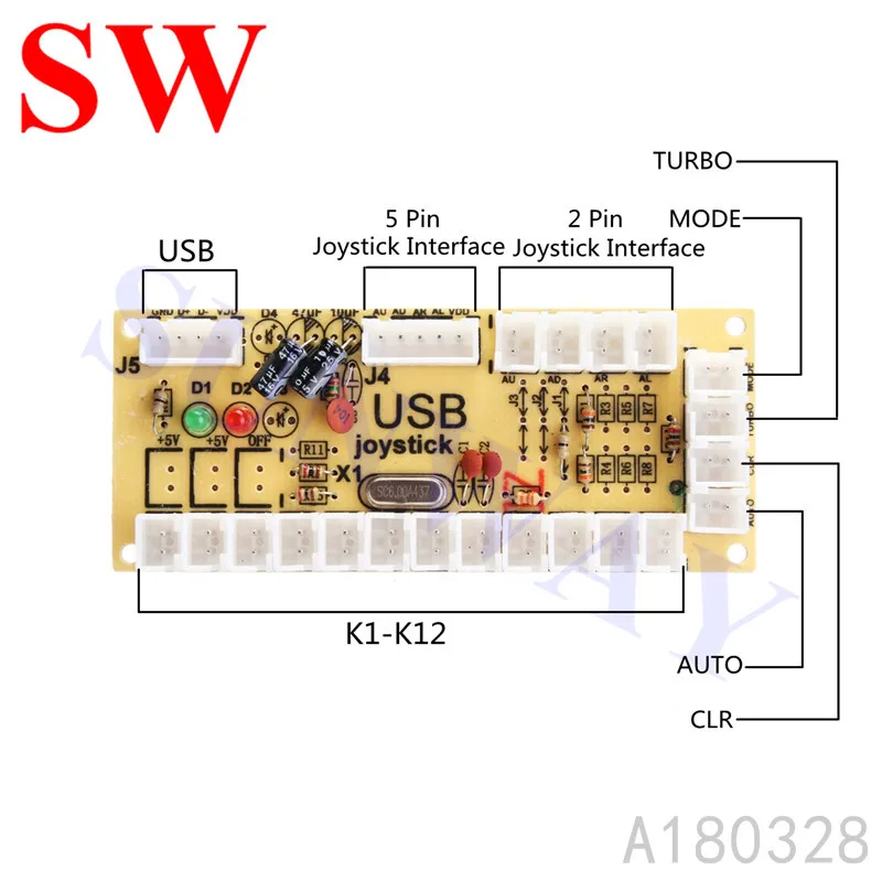 Синий с желтым 2 плеер DIY аркадные наборы для ПК USB энкодер+ Sanwa стильный джойстик с печатной платой+ 30 мм/24 мм аркадные кнопки