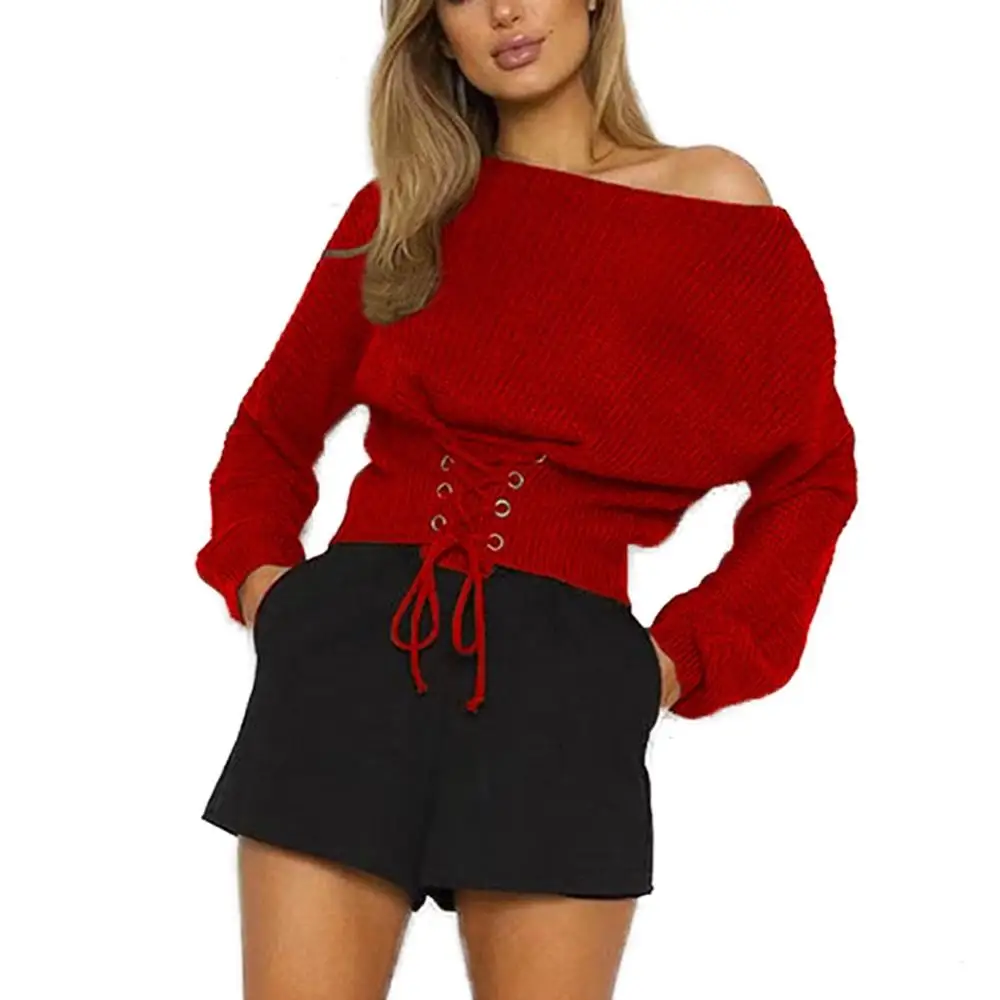 Женский винтажный свитер с круглым вырезом повседневный свободный трикотажный