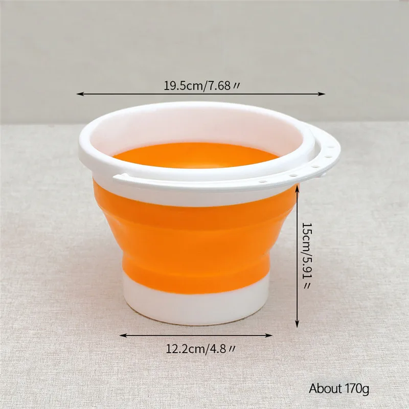 orange XS Multifunctional Portable Folding Bucket Silicone Plastic Bucket Car Outdoor Travel Car Wash Fishing Telescopic Bucket Car Wash - Цвет: orange XS