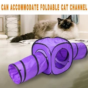 

Hot Sale Foldable Kitten Cat Tunnel Tube Training Toy Collapsible Interactive Puppy Small Pet Product Cat Supplies