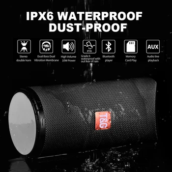 

Portable Bluetooth Speaker Waterproof Outdoor Wireless Speakers Soundbar Subwoofer Loudspeaker Sound Bar TG113 TG113C TG117