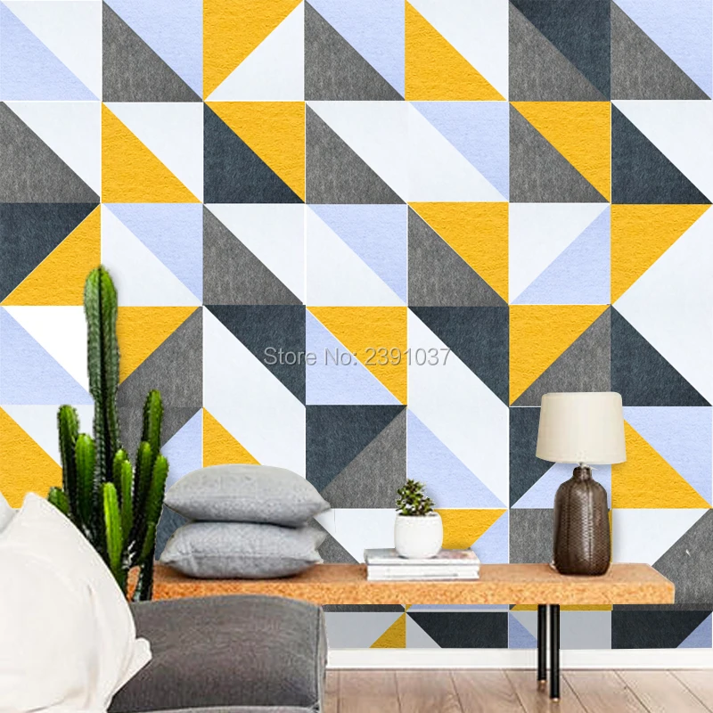 US $137.75 One Pack 32pcs Creativity Acoustic Panels Triangle Acoustic Treatment Panels EcoFriendly Polyester Material Acoustic Wall Panel