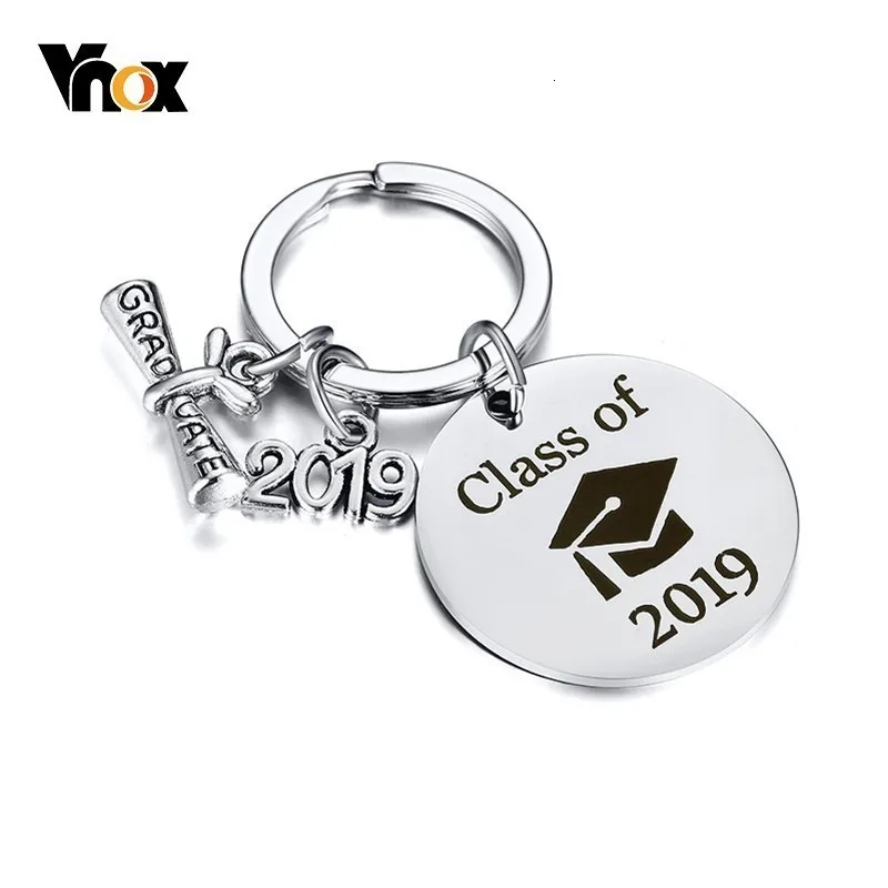 Vnox мужской брелок из нержавеющей стали с шапочкой для бакалавра дизайнерский тон