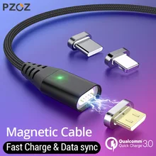 PZOZ 1M 2M Magnetic Cable Micro usb Type C Fast Charging Microusb Type C Magnet Charger