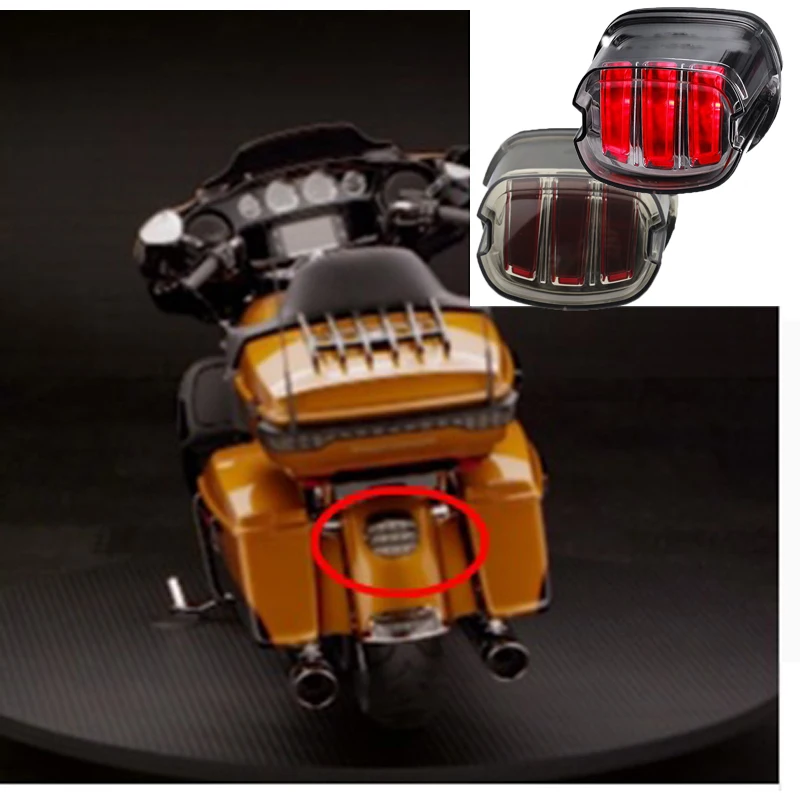 

For Sporster Motorcycle LED Light Smoke Tail Light 12v License Plate Rear Lamp For Harley Dyna Super Wide Glide Low Rider FatBob
