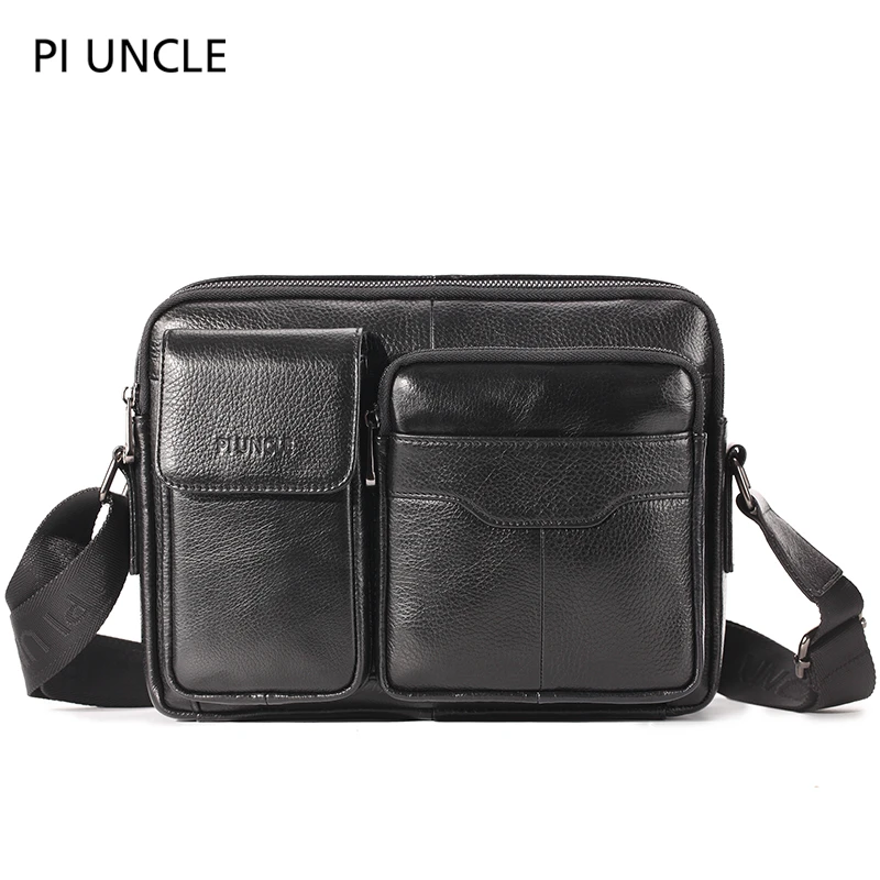 Bolso bandolera de piel auténtica para hombre, Maletín de negocios informal con cuerpo cruzado de mano, famosa| | - AliExpress
