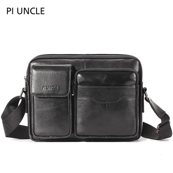 

Famous Brand Genuine Leather Men's Shoulder Messenger Bag Big Cross Body Casual Business Briefcase Totes Leather Handbag For Men