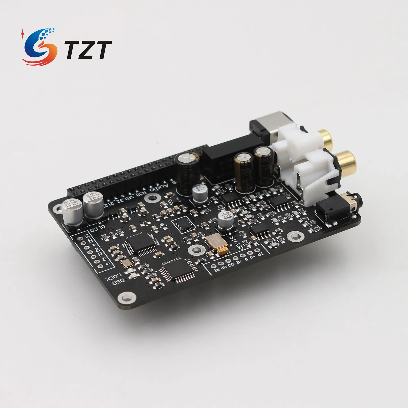 TZT Ustars Audio R38h DAC Board Decoder OLED Remote Control Kit IIS 768KHz DSD512 Raspberry Pi audio decoder board