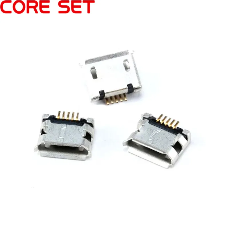 100 шт./лот 5 Pin разъем SMT Micro Тип usb B женского размещения SMD Штекерный DIP|Соединители| |