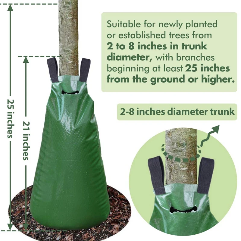 Tree Watering Bag 2 Pack 20 Gallon Adjustable Drip Bag for Slow Release Watering Bags for Trees and Plants, Tree Water Bags Made