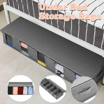 

Under Bed Storage Bag Large Capacity Clothing Containers 5 Clear Window Clothing Shoes Blankets Sweaters Storage Household
