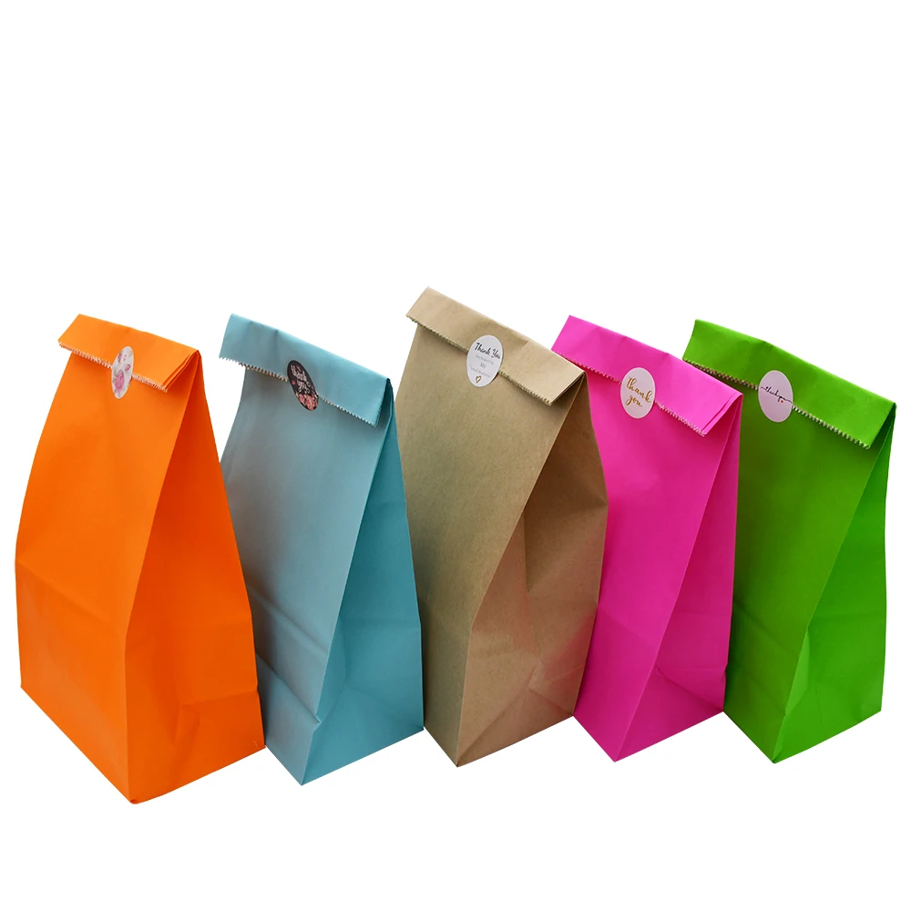 Mini bolsas papel Kraft para fiestas de niños, bolsas de punto pie para comida, embalaje de regalo, suministros de bolsas de regalo, 5 unids/lote|Envoltorios y bolsas de regalo| - AliExpress