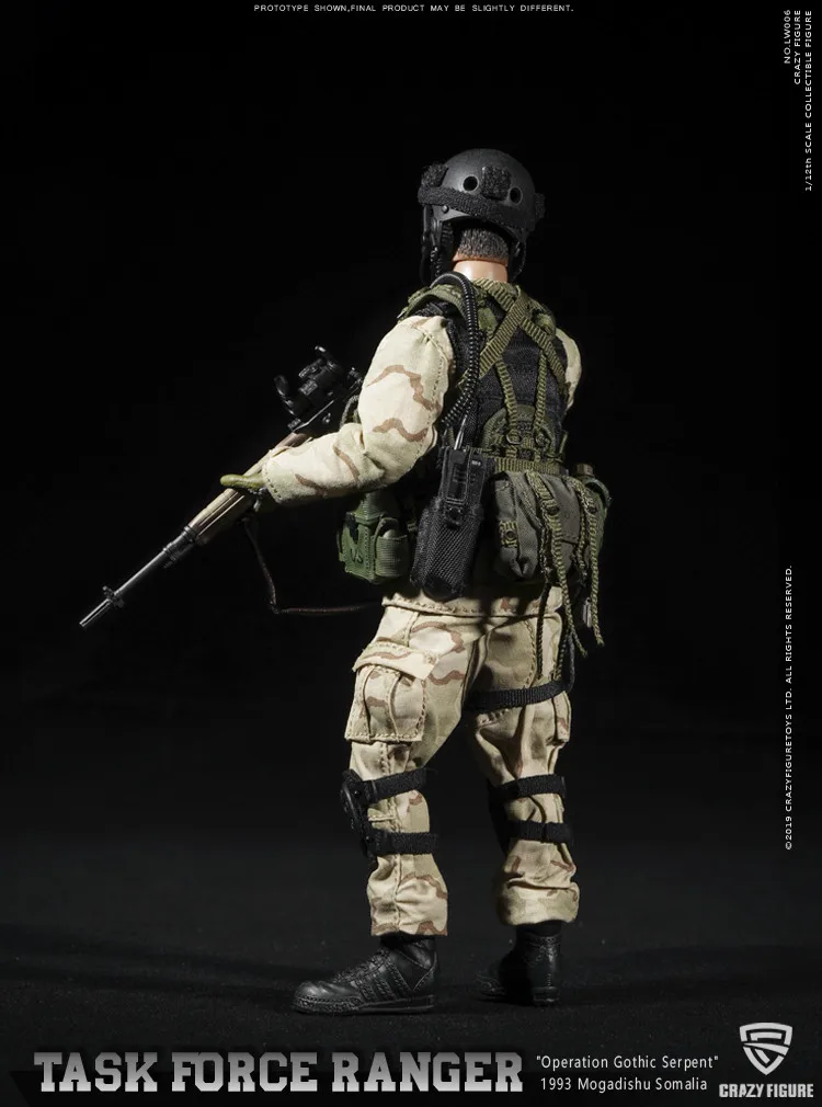 CrazyFigure LW006 1/12 Спецназ США Delta M14 снайперская Рейнджерс Целевая группа 199" операция Готическая змея" в районе могадиши