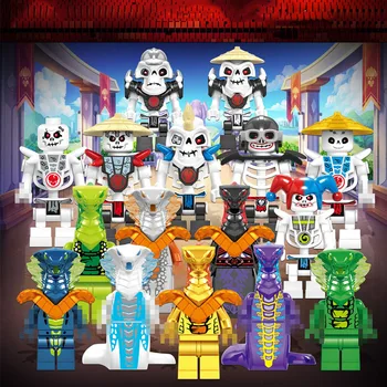 

Ninja Series Little Action Figures Golden Brown Pyro Snake Skull Wyplash Model Building Blocks Ninjagoinglys Kids Children Toys
