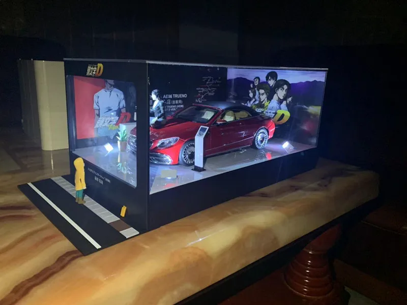 US $140.00 118 High Simulation Creative Car Model For Initial D Scene Dustproof Display Box To Send A Boyfriends Birthday Gift