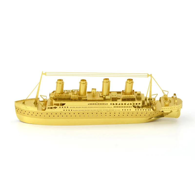 

Metal Assembly Model 3D Stereo Mosaic Titanic Golden Brass DIY Educating Children Christmas Gifts