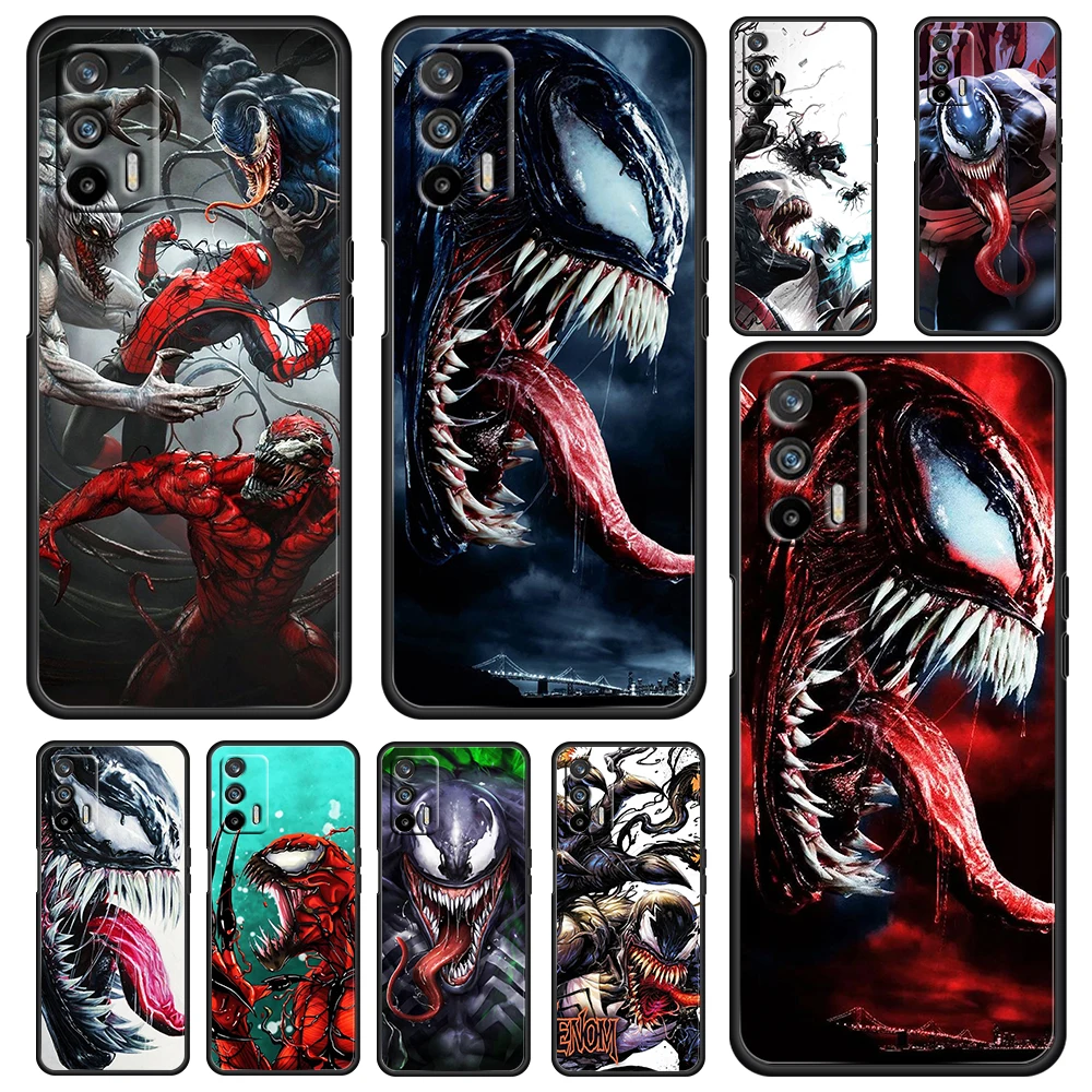 Venom Marvel cool для OPPO Realme GT Explorer Master Neo Flash Edition C21 C20 C15 C11 C3 мягкая черная искусственная