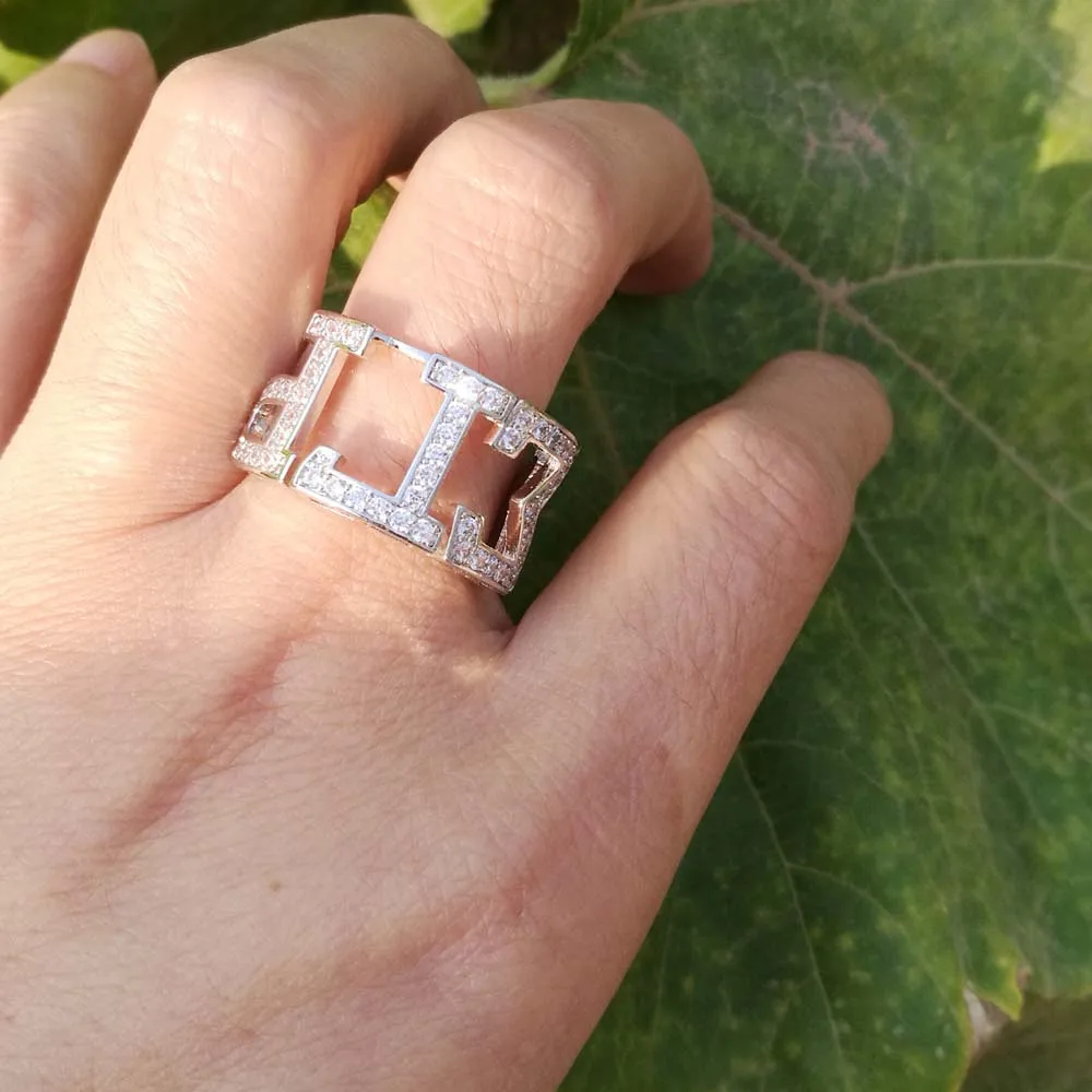 Высококачественное серебряное кольцо с фианитом, греческое кольцо Sigma Gamma Rho Sorority